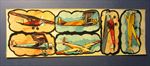  Old Vintage 1920's - AIRPLANE PRINT - 6 Labels / Game Pieces - Aviation