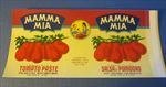 Lot of 5 Old Vintage - MAMMA MIA Tomato Paste Can LABELS - Italian Style 