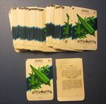  Lot of 100 Old OKRA - Green Spineless Vegetable SEED PACKETS - EMPTY