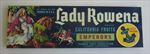  Lot of 100 Old Vintage - LADY ROWENA - Grape LABELS - Ivanhoe CA.