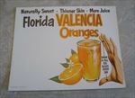 Old Vintage 1950's - FLORIDA Valencia ORANGES - Cardboard Store Advertising SIGN