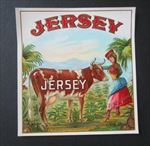Old Vintage - JERSEY - CIGAR Box LABEL - Outer - COW - MILKMAID