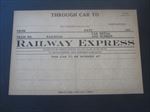 1930's - RAILWAY EXPRESS - TRAIN CARD / Sign - Through Car To