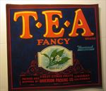  Lot of 25 Old Vintage - TEA Brand Orange Crate LABELS - Lindsay CA.