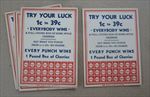  Lot of 5 Old Vintage 1950's - PUNCH BOARDS - Try Your Luck - Cherries 