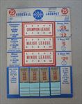 Old Vintage 1940's - BASEBALL JACKPOT - PUNCH BOARD - Box Score Baseball