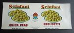  Lot of 100 Old Vintage SCLAFANI Chick Peas CAN LABELS - Brooklyn N.Y. 