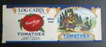 Old Vintage 1920's - LOG CABIN Tomatoes CAN LABEL - Roanoke Virginia