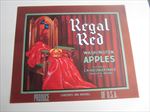 1940's - REGAL RED - Apple Crate LABEL - Yakima WASH. - C.M. Holtzinger