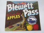  1950's - BLEWETT PASS - APPLE Crate LABEL - Wash. State