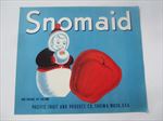  1940's - SNOWMAID - APPLE Crate LABEL - Yakima WASH. - SNOW