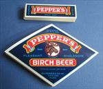 Lot of 200 Old Pepper's Birch Beer SODA Soda Bottle LABELS - Ashland PA. MOOSE 