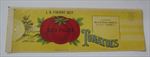  1910's - J.R. PARSONS - Tomato CAN LABEL - Wilkesboro N.C.