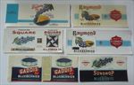 Lot of 6  1930's - 1950's - BLUEBERRIES - Can LABELS - Blueberry PIE
