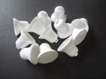 Lot of 12  - CHRISTMAS BELL ORNAMENTS / Decorations - WHITE - small