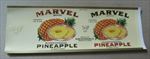  Lot of 25 Old Vintage 1930's Marvel PINEAPPLE Can LABELS - Danville IL