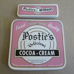  Lot of 200 Old Vintage POSTIE'S COCOA CREAM SODA LABELS - 28 Oz Size 