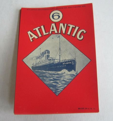 Lot of 50 Old Vintage 1920's - ATLANTIC - Steamship - BROOM LABELS - RED