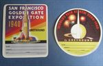 2 Old Vintage 1940 WORLD'S FAIR - LUGGAGE LABELS San Francisco / New York - BUS