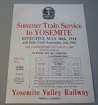  Old Vintage 1941 - YOSEMITE VALLEY Railway - SUMMER TRAIN - Poster 