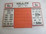Old Vintage 1940's - WIN  A FIN - Pull Tab - Game Card - Trade Stimulator