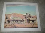 Old c.1960 - The GHOST TOWN - Art PRINT - Clyde Forsythe GOLD STRIKE Series 