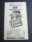 Old Vintage c.1930's - S.P. Railroad - Dollar Days - STOCKTON CA. - Postal Card 