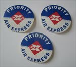 Lot of 3 Old Vintage 1960's - AIR EXPRESS - PRIORITY - LABELS 