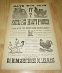 Old Antique c.1890's Advertising BROADSIDE Poster SMITH EGG and HEALTH - Poultry