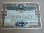 Old Vintage 1920's LAKE SHORE & MICHIGAN SOUTHERN Railway Bond CERTIFICATE - $5000