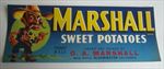 Old Vintage - MARSHALL - Sweet Potatoes - LABEL - SHERIFF - Bloomington CA. 