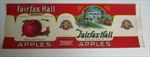Old Vintage 1930's - FAIRFAX HALL - Apple CAN LABEL - Richmond Virginia 