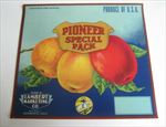 Old Vintage 1930's - PIONEER Special Pack - APPLE Crate LABEL - Sacramento CA.