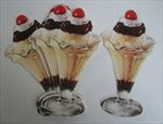 Lot of 25 Old Vintage 1950's - ICE CREAM SUNDAE - Paper Diecuts 