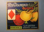  Old Vintage - RED DIAMOND Apple LABEL - Watsonville CA. - L.F. Lettis