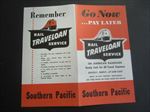 Old Vintage 1950's - S.P. RAILROAD - Go Now Pay Later - RAIL TRAVELOAN Brochure