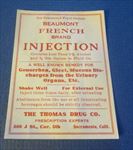 Old Beaumont INJECTION - Drug Store Rx Pharmacy LABEL - Sacramento CA. - Opium