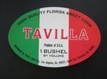  Lot of 100 Old Vintage - TAVILLA - Florida Sweet Corn LABELS 