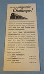 Old 1937 - S.P. Railroad - San Francisco CHALLENGER TRAIN - Introduction CARD 