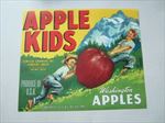 5 Old Vintage - APPLE KIDS - Apple Crate Label - Cowiche Wash. 