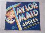  Old Vintage - TAYLOR MAID - Apple Crate Label - Wenatchee Wash.