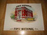  Old FIRST NATIONAL Inner Cigar LABEL - BANK BUILDING