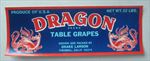 Old Vintage - DRAGON - Table Grapes - Crate LABEL - Thermal CA. 