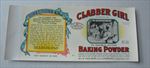  Old Vintage - CLABBER GIRL - Baking Powder - Can LABEL - Terre Haute IN