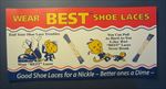 Old Vintage 1950's - BEST Shoe Laces - Cardboard Advertising Store Display SIGN 