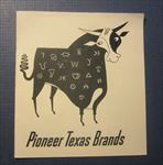 Old Vintage 1951 - S.P. RAILROAD - Pioneer TEXAS Cattle BRANDS - Coffee Shop 
