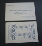 Old Vintage c.1920's - American Coach Co. - BUS Business Card - BOSTON Timetable