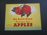 Old Vintage - SKY RANCH Brand - APPLE Crate LABEL - Yakima WA. - 1/2 Bushel