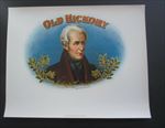 Old Vintage - OLD HICKORY - CIGAR Box LABEL - Inner - Andrew Jackson