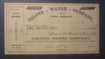 Old 1890's - FELTON WATER Co. - Stock Certificate - Santa Cruz County CA. 